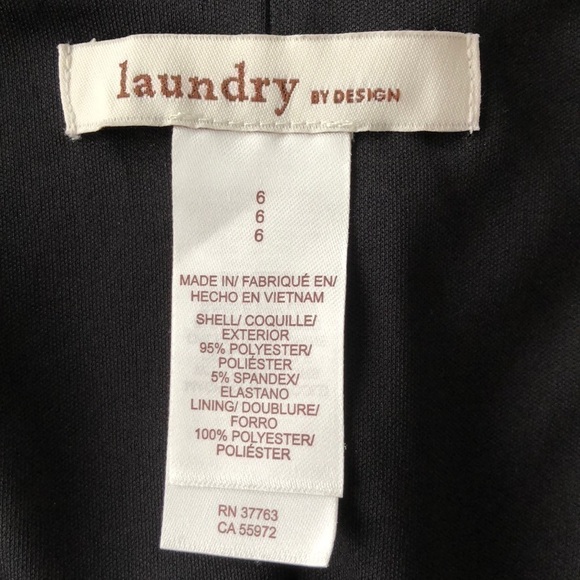 Laundry Midi Dress crossover wrap around B&W 3/4 sleeve elegant feminine Sz 6 - Picture 4 of 10